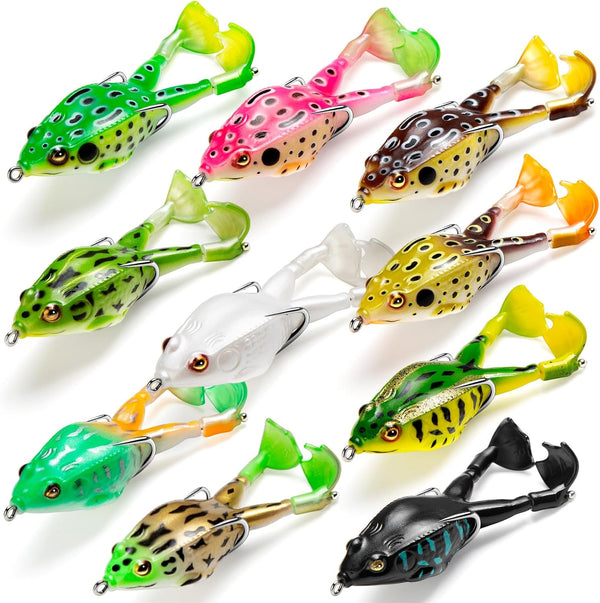 360° Prop-Feet Weedless Frog Lures – Mixed-Color